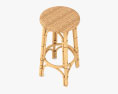 Restoration Hardware St Germain Rattan Backless Bar and Counter Stool 3D 모델 