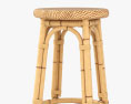 Restoration Hardware St Germain Rattan Backless Bar and Counter Stool 3D 모델 