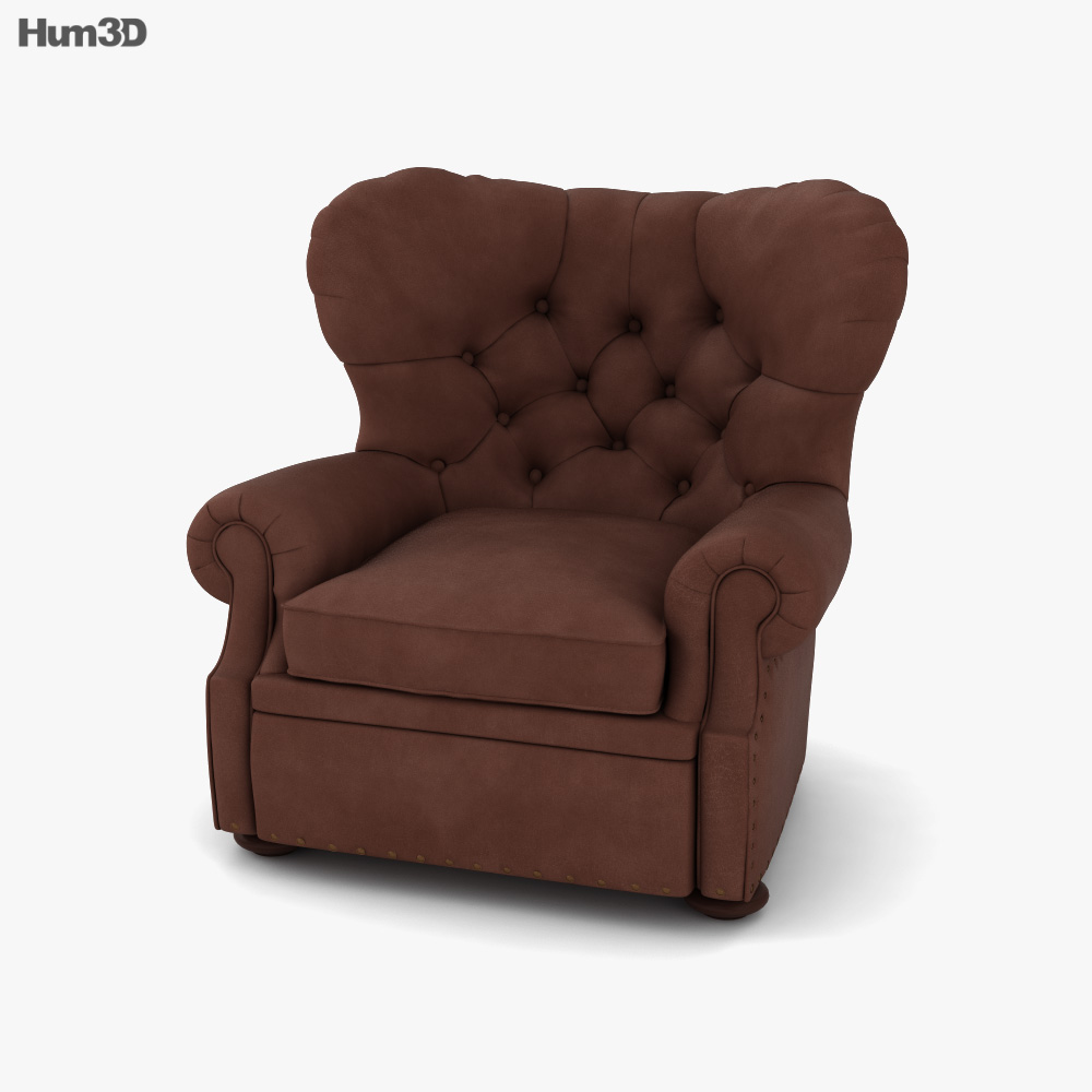 Restoration Hardware Churchill Leather armchair 3D model