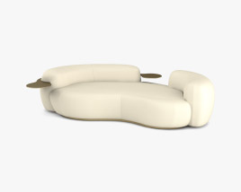 Secolo Tateyama White Sofa Modèle 3D