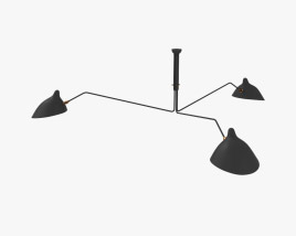 Serge Mouille Three Arm Ceiling lamp 3D model