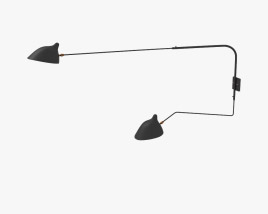 Serge Mouille Two Arm Настінна лампа 3D модель