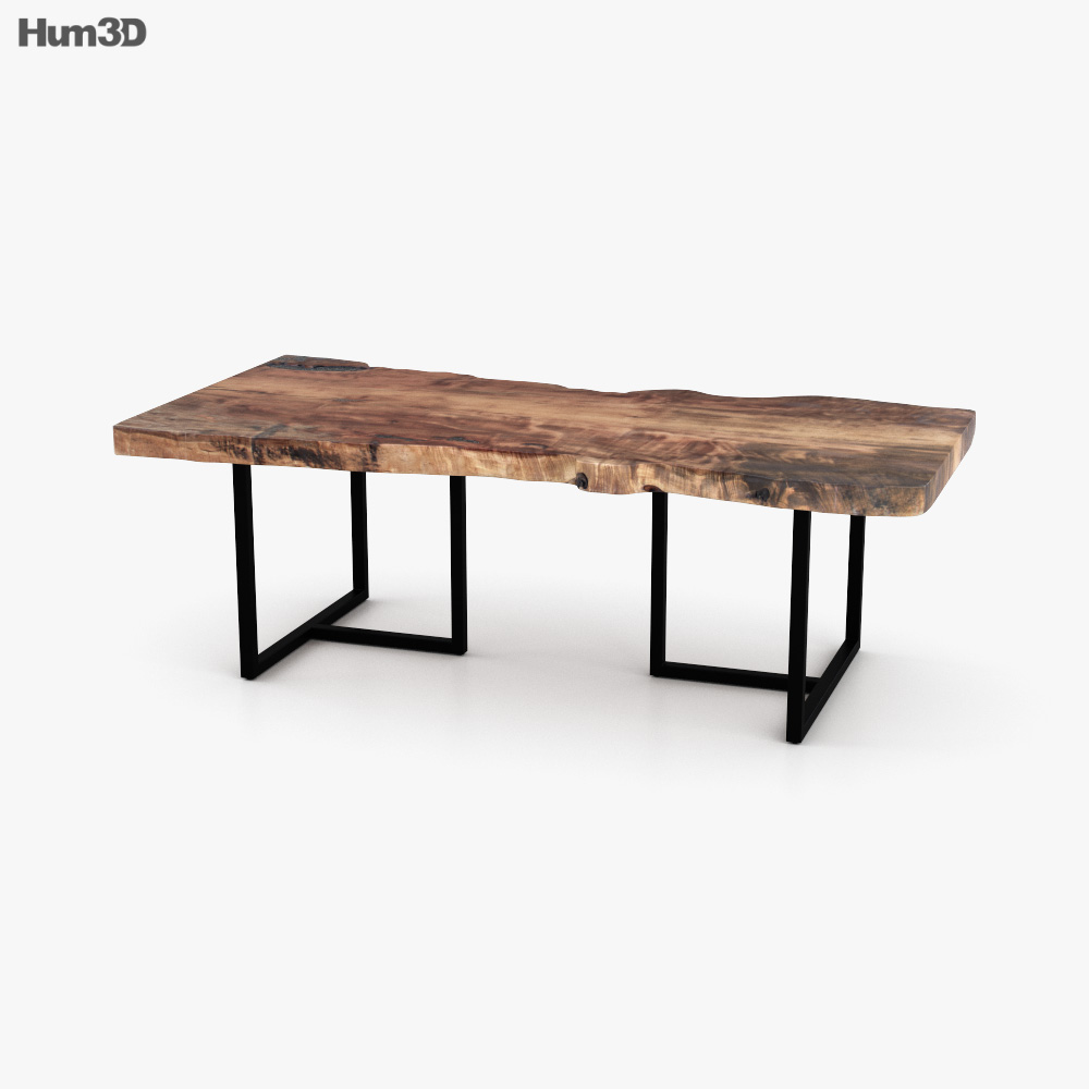 Urban Wood Slab Table à manger Modèle 3D