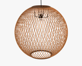 West Elm Wicker Globe 펜던트 램프 3D 모델 