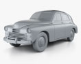 GAZ M20 Pobeda 1946 3Dモデル clay render