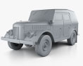 GAZ 69A 1953 3D-Modell clay render