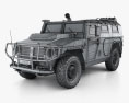 GAZ Tiger-M 2014 3D-Modell wire render
