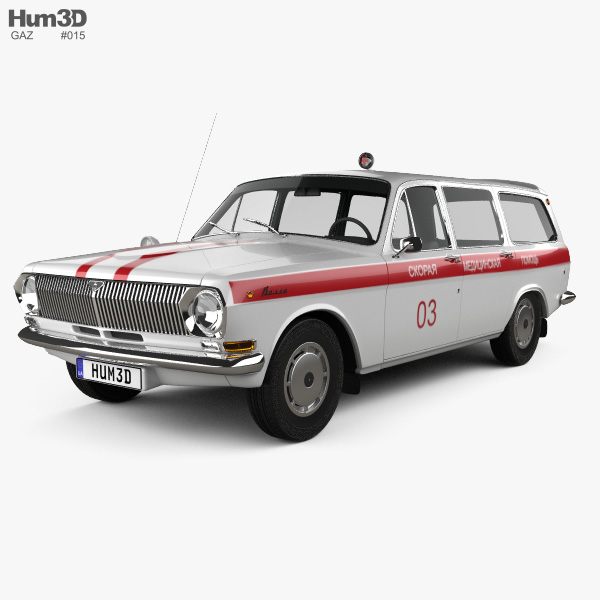 GAZ 24 Volga 救急車 1967 3Dモデル