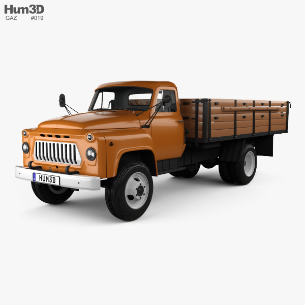 GAZ 53 フラットベッドトラック 1965 3Dモデル