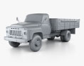 GAZ 53 Flatbed Truck 1965 3d model clay render