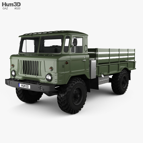GAZ 66 フラットベッドトラック 1964 3Dモデル