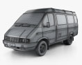 GAZ 3221 Gazelle Passenger Van 1996 3d model wire render