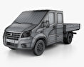GAZ Gazelle Next Double Cab Flatbed Truck 2017 3d model wire render