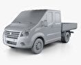 GAZ Gazelle Next Double Cab Flatbed Truck 2017 3d model clay render
