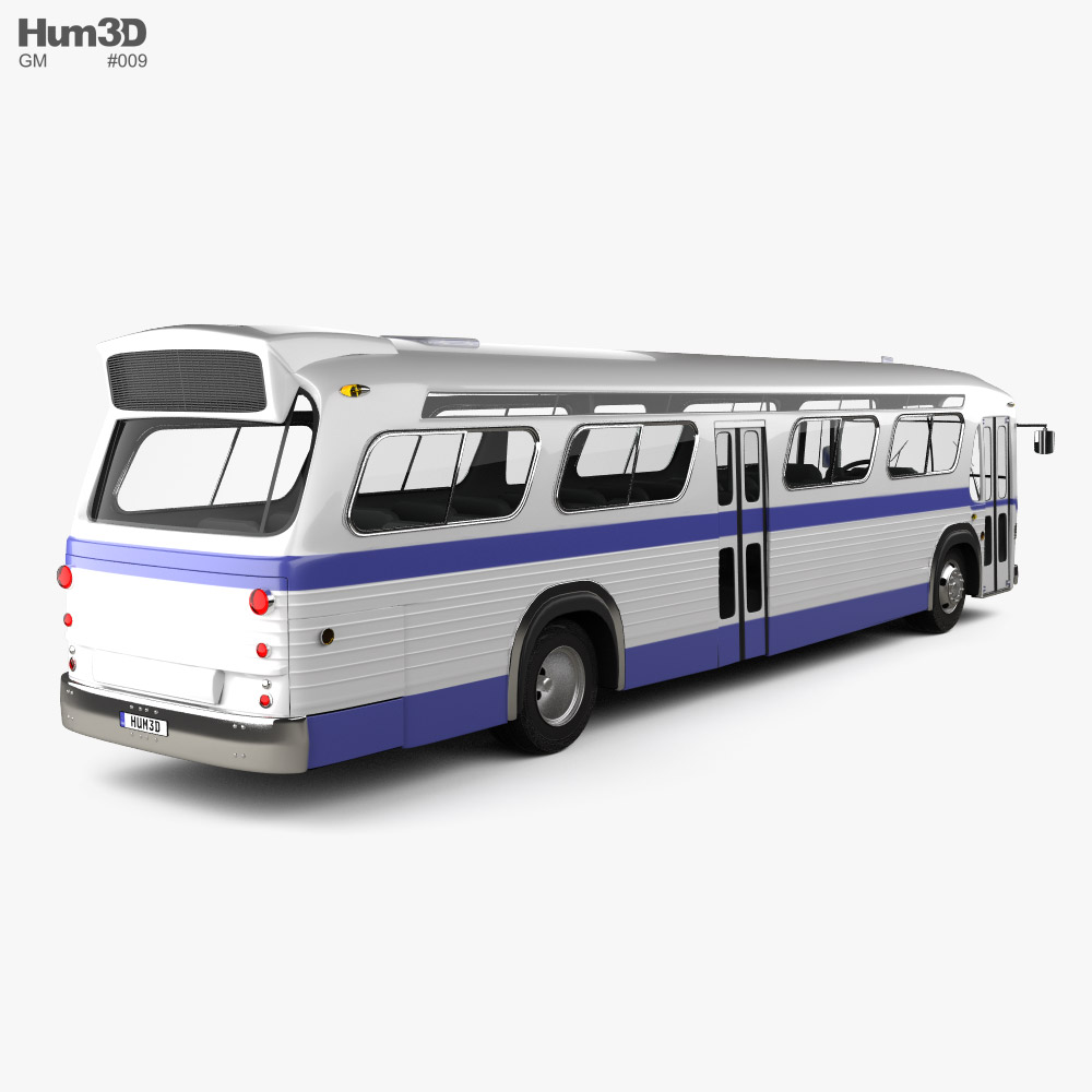 GM New Look TDH-5303 bus 1965 3d model back view
