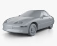 GM EV1 1999 3d model clay render
