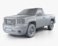 GMC Sierra Regular Cab Standard Box 2014 3D-Modell clay render