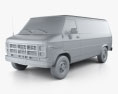 GMC Vandura Panel Van 1996 3D 모델  clay render