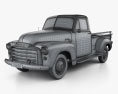 GMC 9300 Pickup Truck 1952 3d model wire render