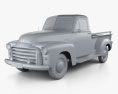 GMC 9300 Pickup Truck 1952 3d model clay render