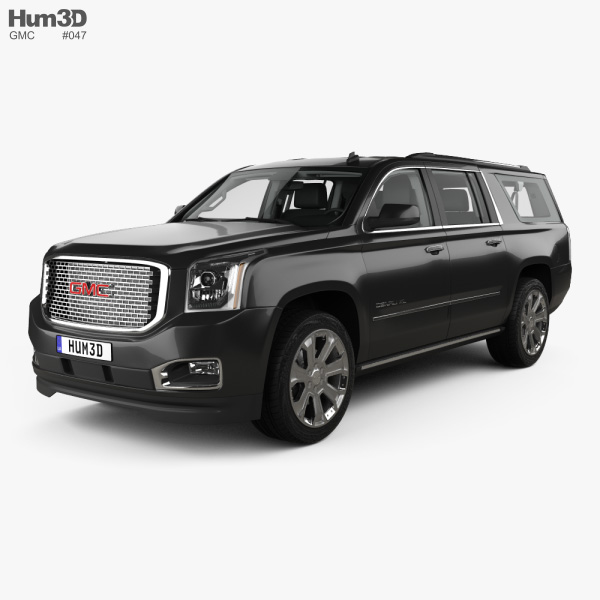 GMC Yukon XL Denali with HQ interior and engine 2017 3D model