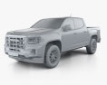 GMC Canyon Crew Cab AT4 2022 3d model clay render