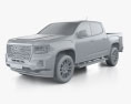GMC Canyon Crew Cab Denali 2022 3d model clay render