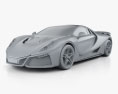 GTA Spano 2016 3d model clay render