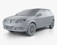 Geely MK ハッチバック 2009 3Dモデル clay render