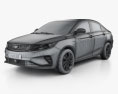 Geely Emgrand GL 2021 3d model wire render