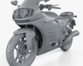 Generisch Sport-Motorrad 2014 3D-Modell clay render
