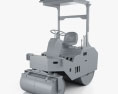 Generic Small Asphalt Compactor 3d model clay render