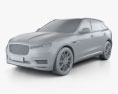Generic SUV with HQ interior and engine 2014 3d model clay render