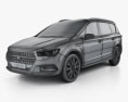 Generic minivan 2018 3d model wire render