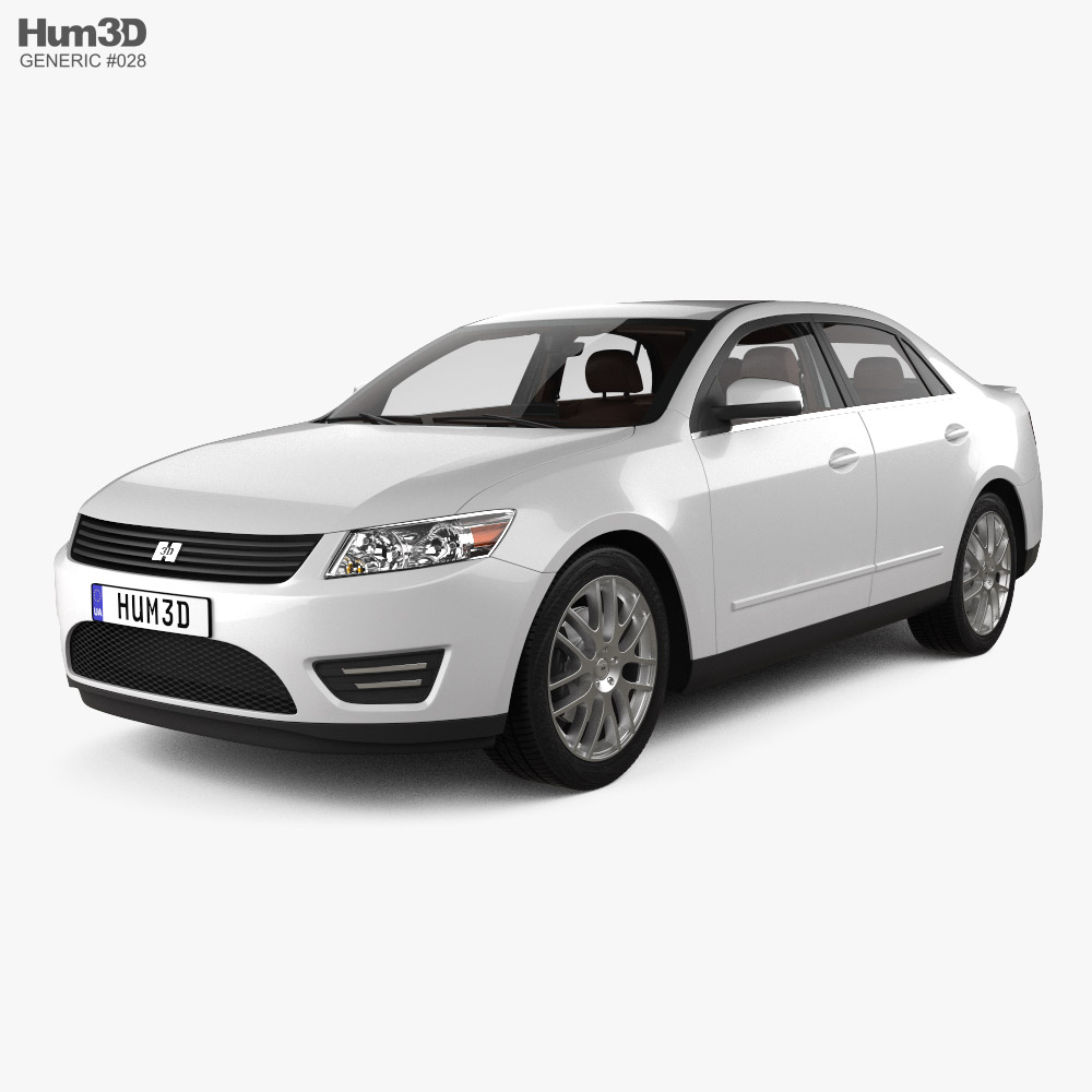 Generic Sedan avec Intérieur 2012 Modèle 3D