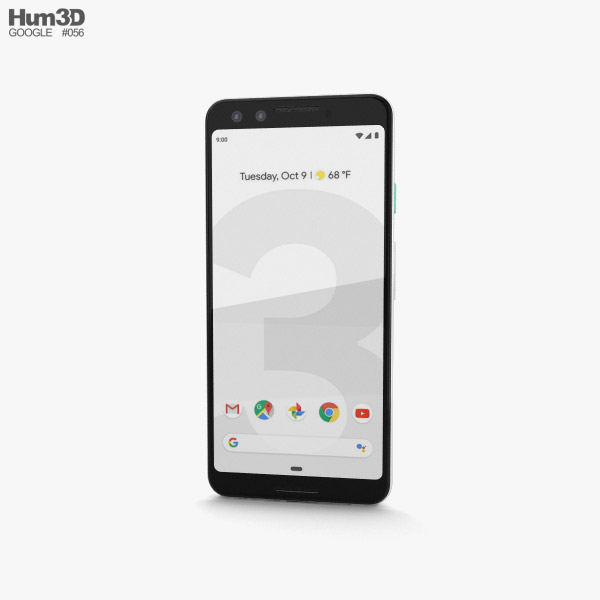 Google Pixel 3 Clearly White 3D 모델 
