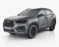 Great Wall Haval H6 with HQ interior 2021 3d model wire render