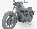 Harley-Davidson FXS Low Rider 1980 3D-Modell clay render
