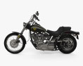 Harley-Davidson FXST Softail 1984 Modelo 3D vista lateral