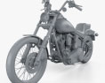 Harley-Davidson FXST Softail 1984 3D модель clay render