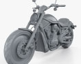 Harley-Davidson VRSCA V-Rod 2002 3D-Modell clay render
