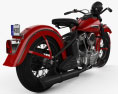 Harley-Davidson Panhead E F 1948 3D模型 后视图