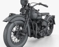 Harley-Davidson Panhead E F with HQ dashboard 1948 Modelo 3d wire render