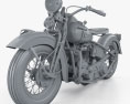 Harley-Davidson Panhead E F 1948 3D-Modell clay render