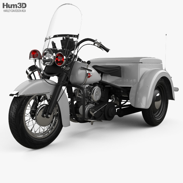 Harley-Davidson Servi-Car 警察 1958 3Dモデル