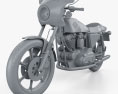Harley-Davidson XLCR 1000 Cafe Racer 1977 3D-Modell clay render