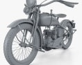 Harley-Davidson 26B 1926 3D-Modell clay render