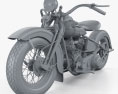 Harley-Davidson Knuchlehead OHV 1941 3d model clay render
