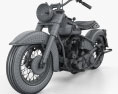 Harley-Davidson Panhead Hydra-Glide E F 1949 Modello 3D wire render
