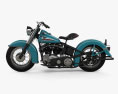 Harley-Davidson Panhead Hydra-Glide E F 1949 3D-Modell Seitenansicht